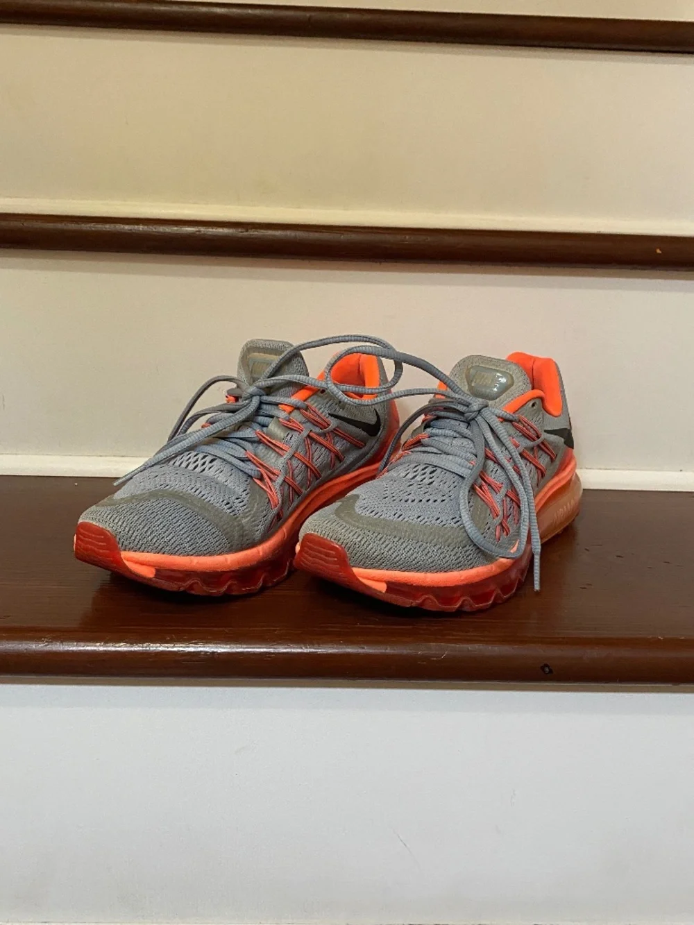 Nike Air Max 2015 Grey Lava Red Women’s Running Sneakers Size 8.5